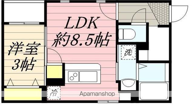 パームヴィラ笹原Ⅰ(1LDK/2階)の間取り写真