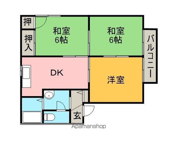 メゾンパストラルⅡ(3DK/1階)の間取り写真
