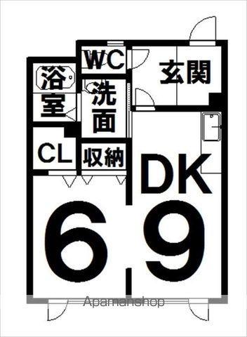 コーポ柏(1DK/1階)の間取り写真
