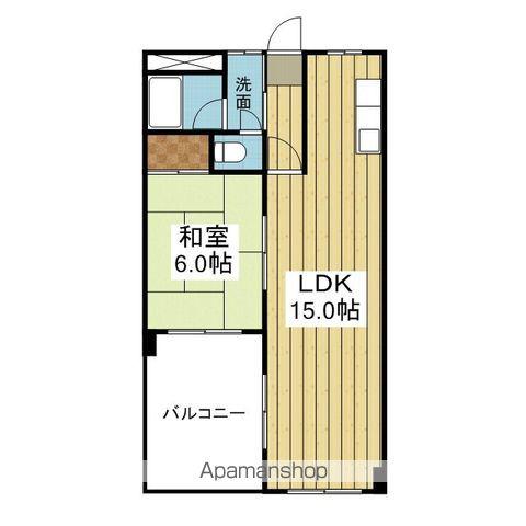 ラ・フルール・ドゥ松山(1LDK/3階)の間取り写真