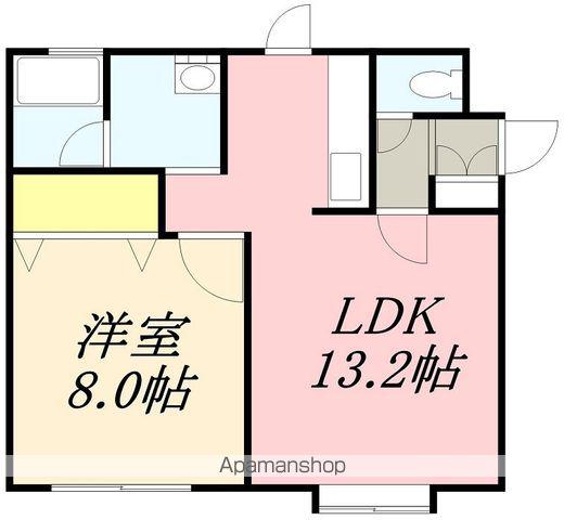 ラ・プラージュB棟(1LDK/1階)の間取り写真