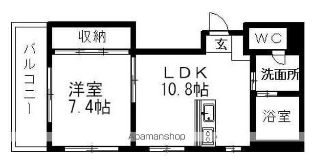 サンサカエビル(1LDK/6階)の間取り写真