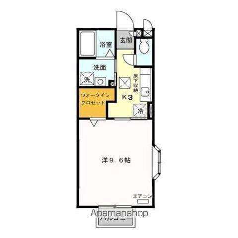 ラフォーレ山崎A棟(1K/1階)の間取り写真