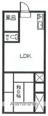 無鹿コーポ(1LDK/1階)の間取り写真