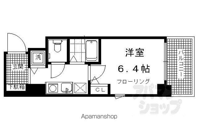 プレサンス京都烏丸御池II(1K/8階)の間取り写真