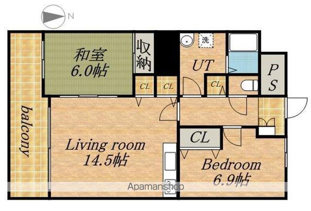 第1九条シャトー桂和(2LDK/7階)の間取り写真