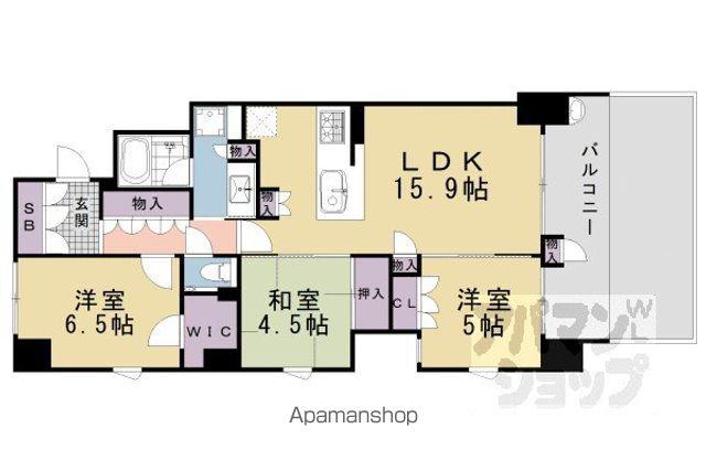 パークホームズ烏丸御池三条町(3LDK/1階)の間取り写真