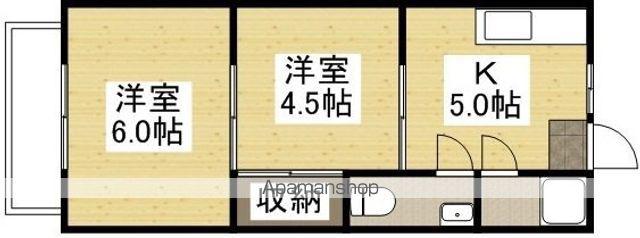 半田山ハウス(2K/2階)の間取り写真