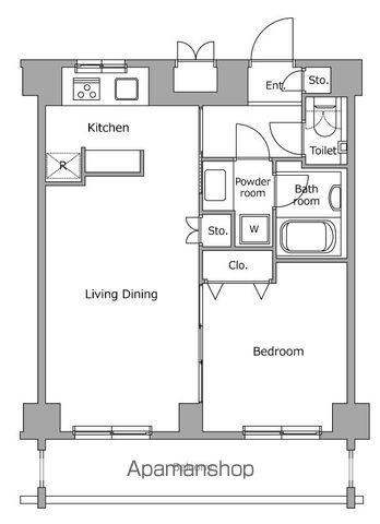 レジディア上落合(1LDK/4階)の間取り写真