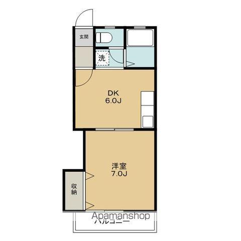 ユアーズエクセル(1DK/2階)の間取り写真