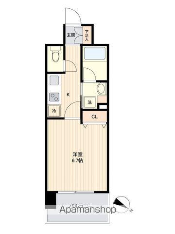 LIVECASA仙台長町(1K/4階)の間取り写真