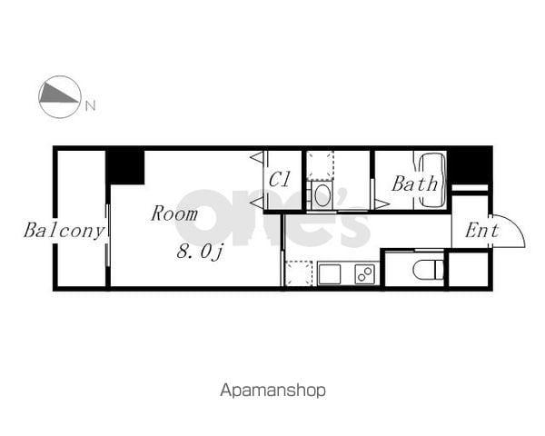 BERG IZUMI(1K/9階)の間取り写真