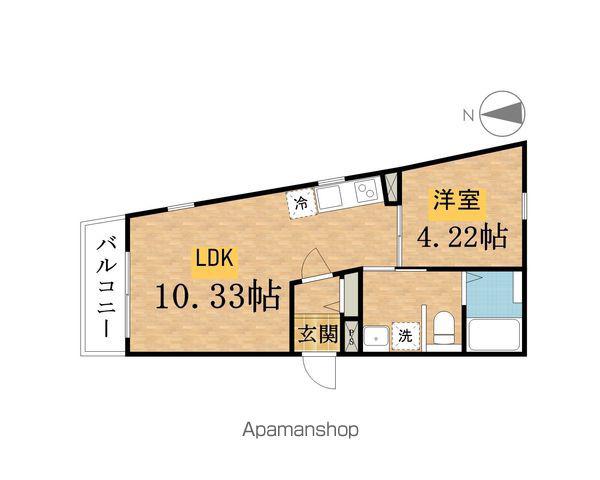 グランコート台町(1LDK/2階)の間取り写真