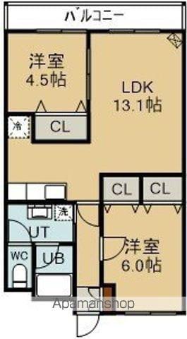 プリンスコーポ(2LDK/2階)の間取り写真