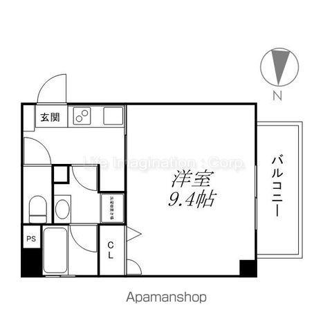 ミラージュにおの浜(1K/6階)の間取り写真