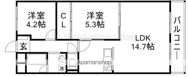 コーポ膳所(2LDK/1階)の間取り写真