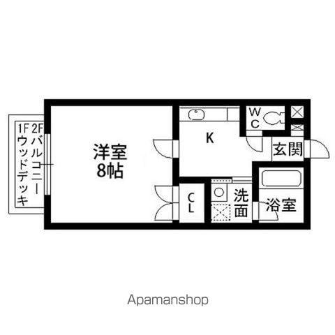 セジュール鹿島(1K/2階)の間取り写真