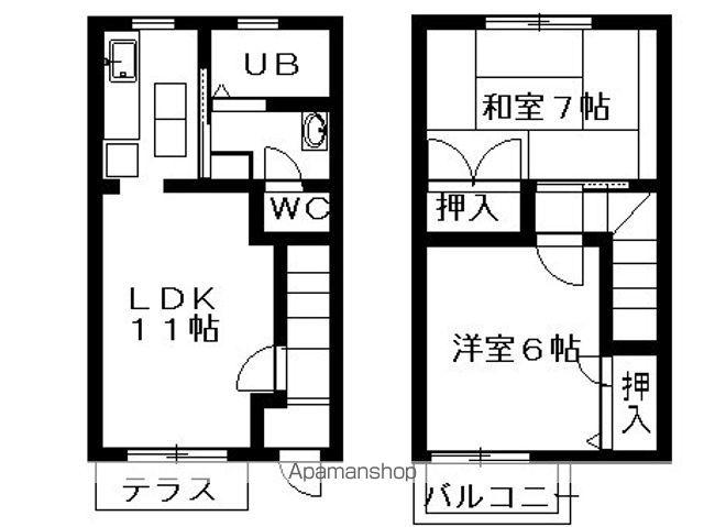 アネックスC棟(2LDK/1階)の間取り写真