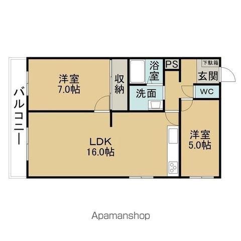 Mクレール(1LDK/2階)の間取り写真