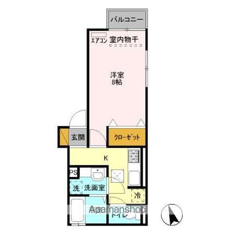 マリンハイツ幕張(1K/1階)の間取り写真