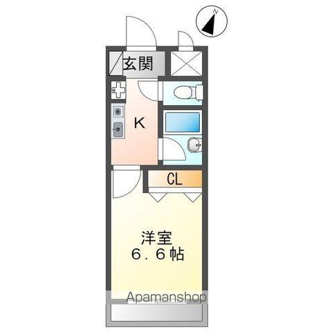 ヴィラ・パープル(1K/4階)の間取り写真