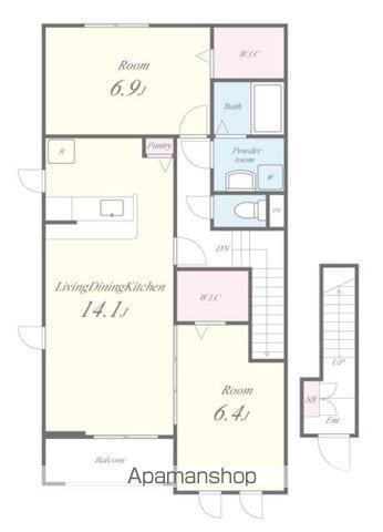 サンシャイン中筋(2LDK/2階)の間取り写真
