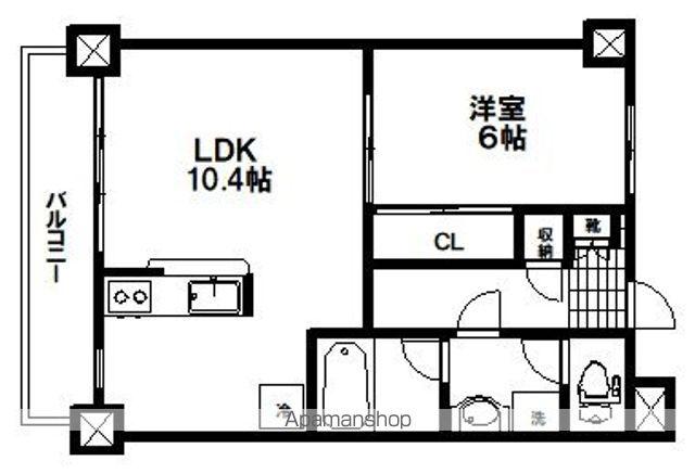 プラッツ木町(1LDK/4階)の間取り写真