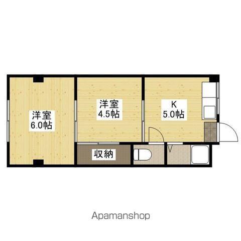 明和マンション(2K/4階)の間取り写真