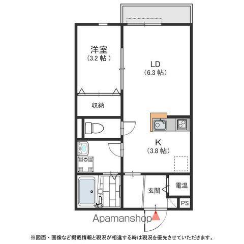 KINZY COURT 2(1LDK/2階)の間取り写真