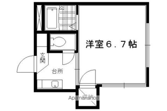 グランシャリオ(1K/2階)の間取り写真