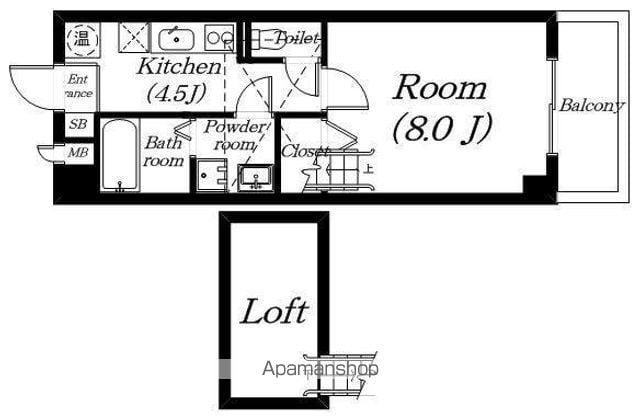 レジデンスフジマン(1K/6階)の間取り写真
