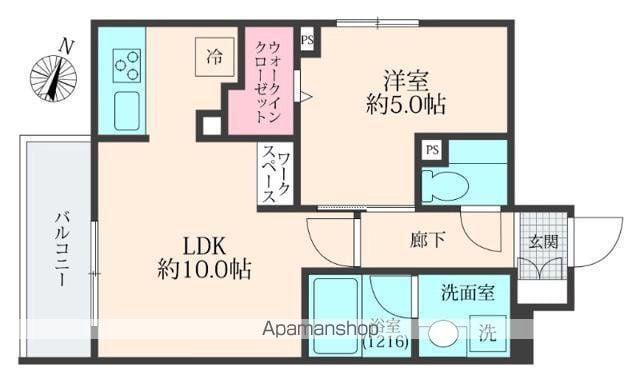 MAISON HOUSEDRESSING(1LDK/4階)の間取り写真