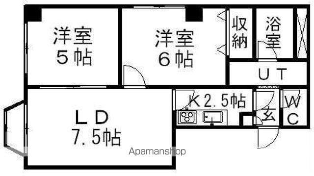 ダイアローグ南35条(2LDK/4階)の間取り写真
