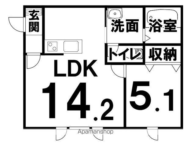 管理ビル(1LDK/2階)の間取り写真