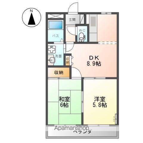 エポックシュー1番館(2DK/2階)の間取り写真