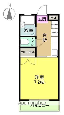 ニュー郷ケ丘(1K/1階)の間取り写真