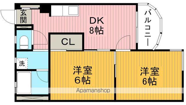 エルベコート豊中向丘(2DK/1階)の間取り写真