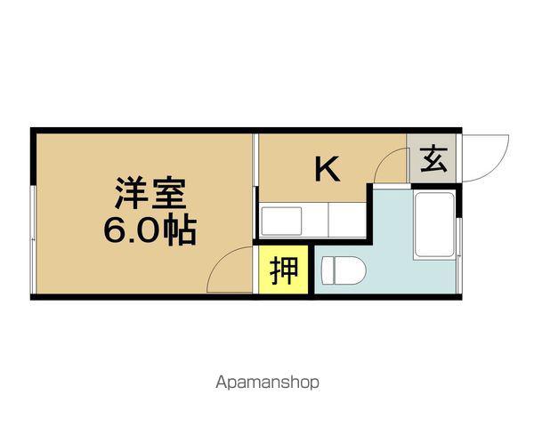 大和荘(1K/2階)の間取り写真