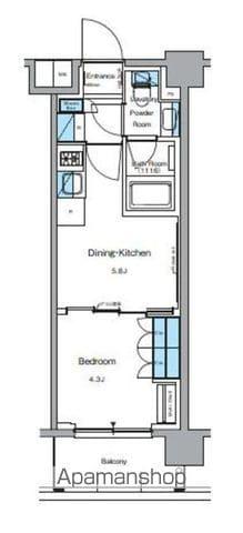 ルフォンプログレ押上イースト(1DK/2階)の間取り写真