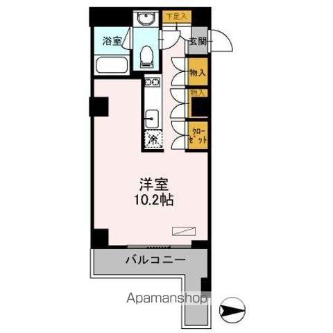 カスタリア目黒鷹番(ワンルーム/2階)の間取り写真