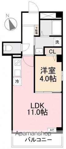THE FRAME 瓦町南(1LDK/4階)の間取り写真