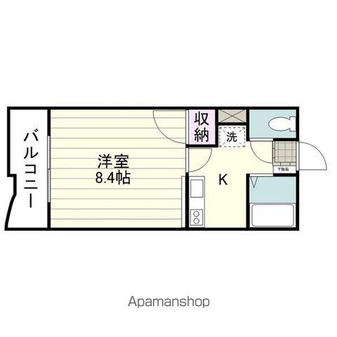 エンプロイうしおⅢ(1K/4階)の間取り写真