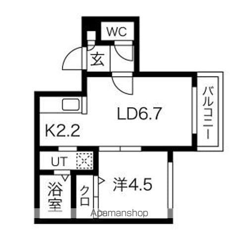 プリオール南郷(1LDK/2階)の間取り写真