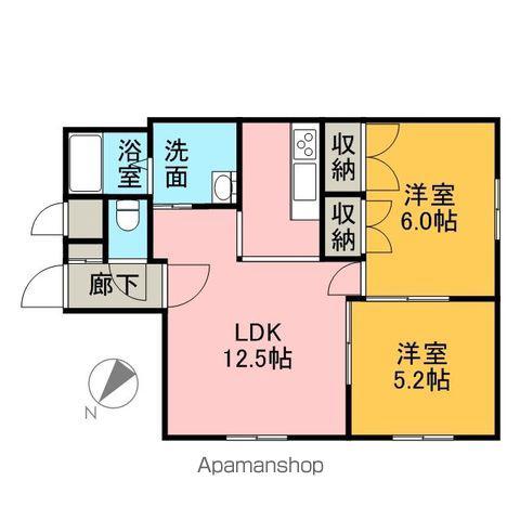 パークアメニティ(2LDK/1階)の間取り写真