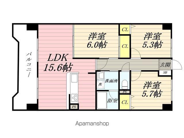 スカイレジデンシア山王(3LDK/11階)の間取り写真