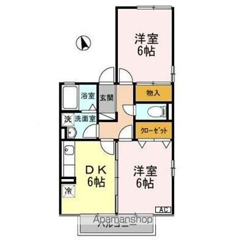 セジュール252(2DK/2階)の間取り写真