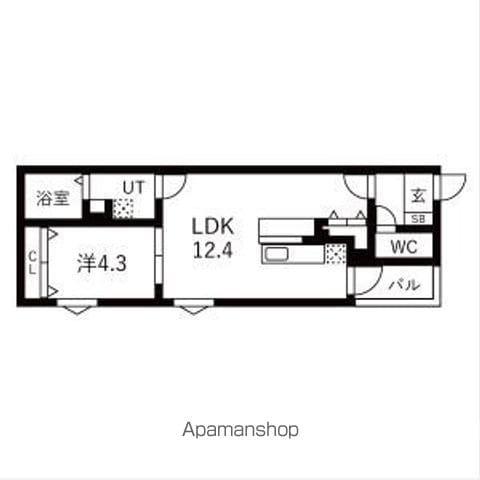 BC生駒C(1LDK/2階)の間取り写真