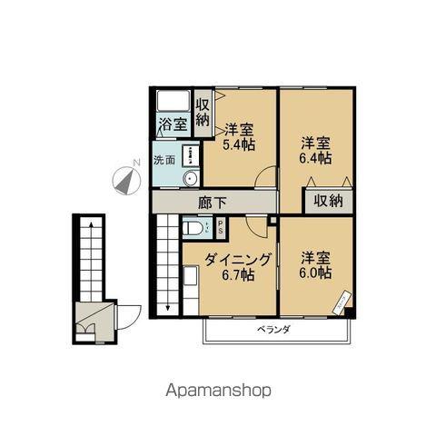 BETTER Я 三内(3DK/2階)の間取り写真