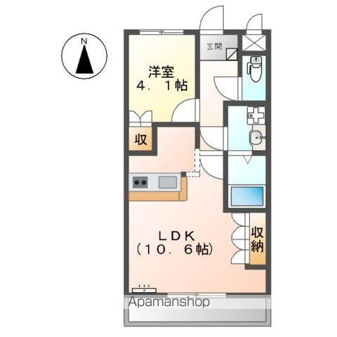 ツインクルレインボー(1LDK/2階)の間取り写真