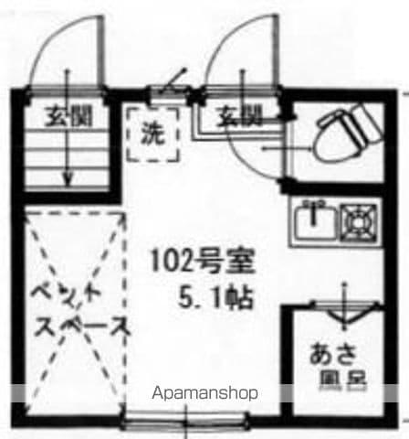 アーバンプレイス阿佐ヶ谷4(ワンルーム/1階)の間取り写真